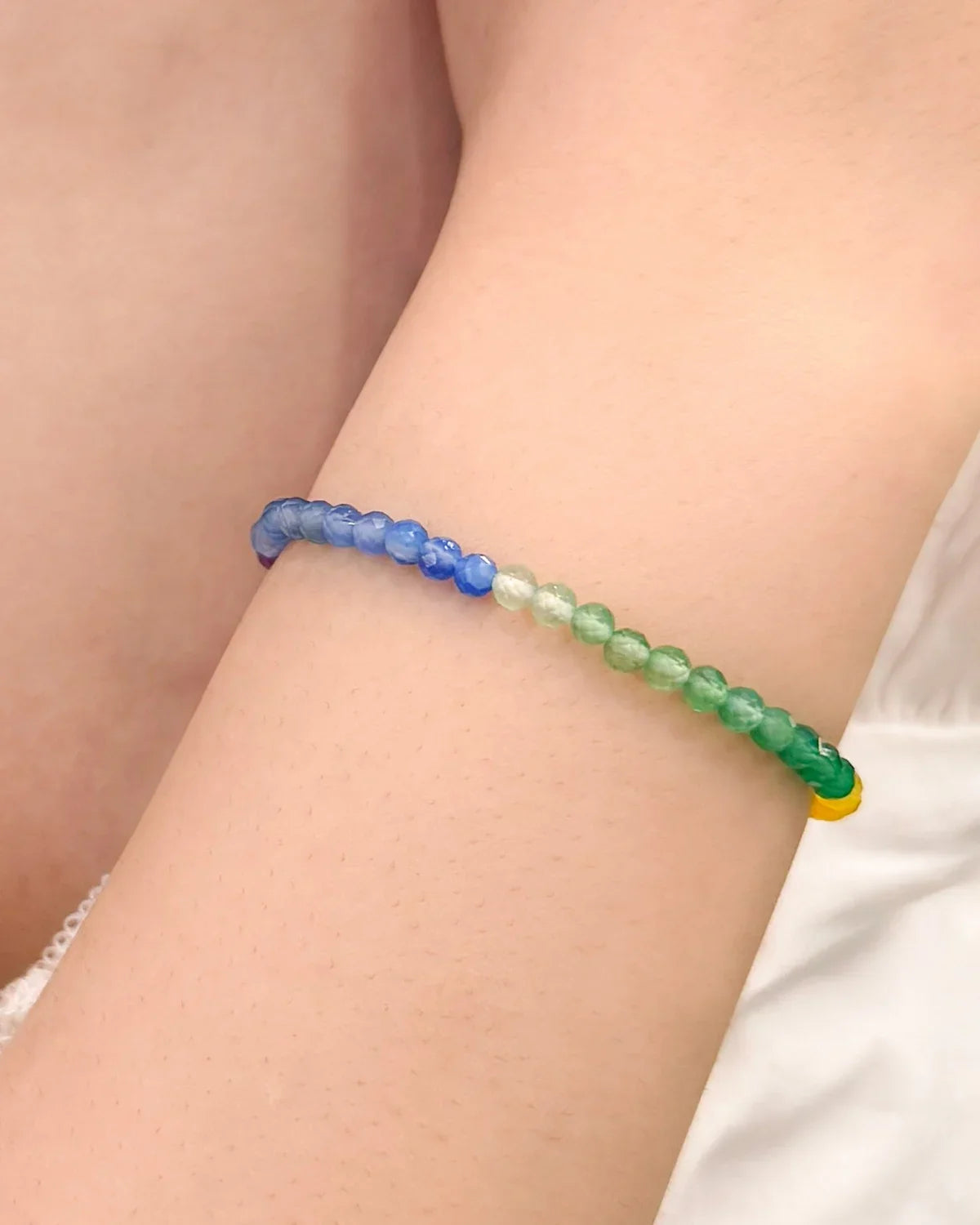Rainbow Agate Amethyst Gold Bracelet – Love & Peace