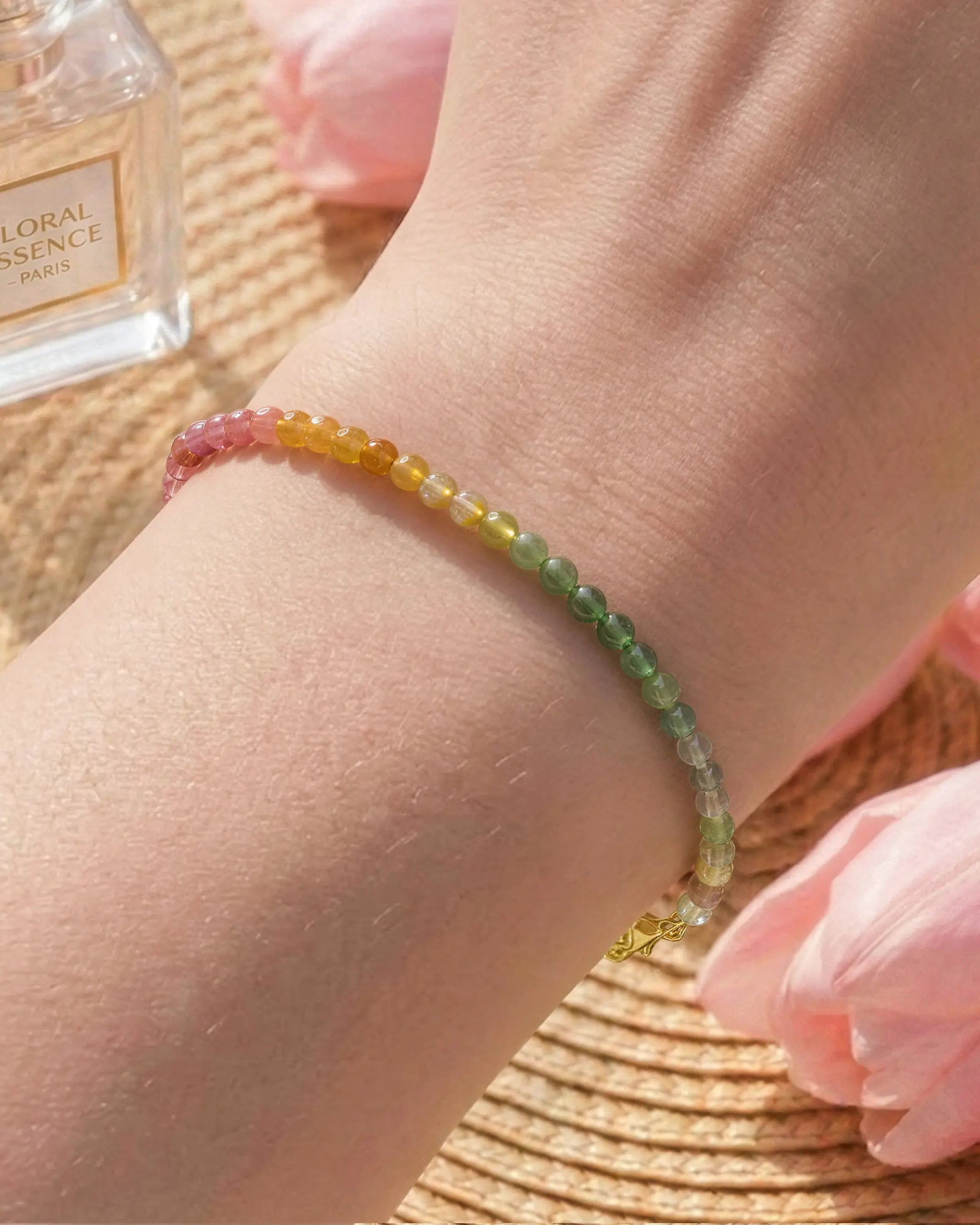 Rainbow Tourmaline Gold Bracelet – Expression & Freedom