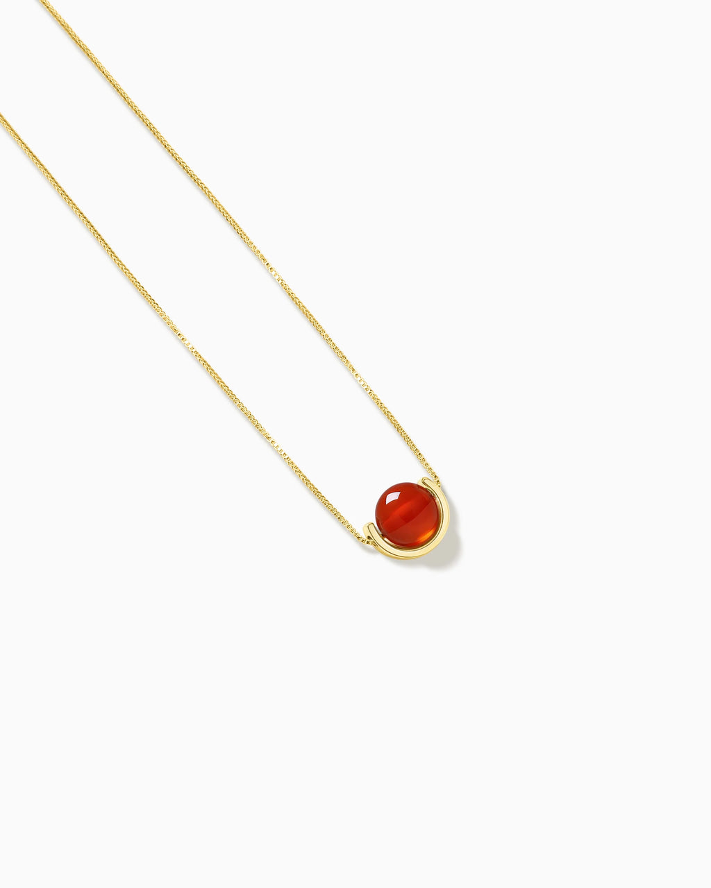 Red Agate U-Shape Gold Necklace – Vitality & Courage