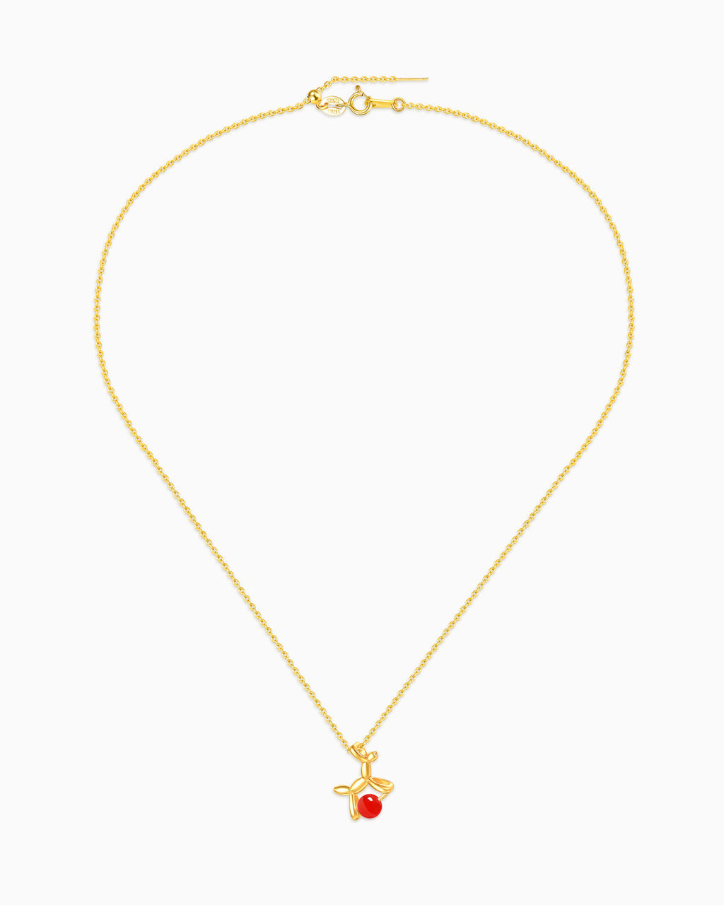 Red Agate Dog Pendant Necklace | July Birthstone