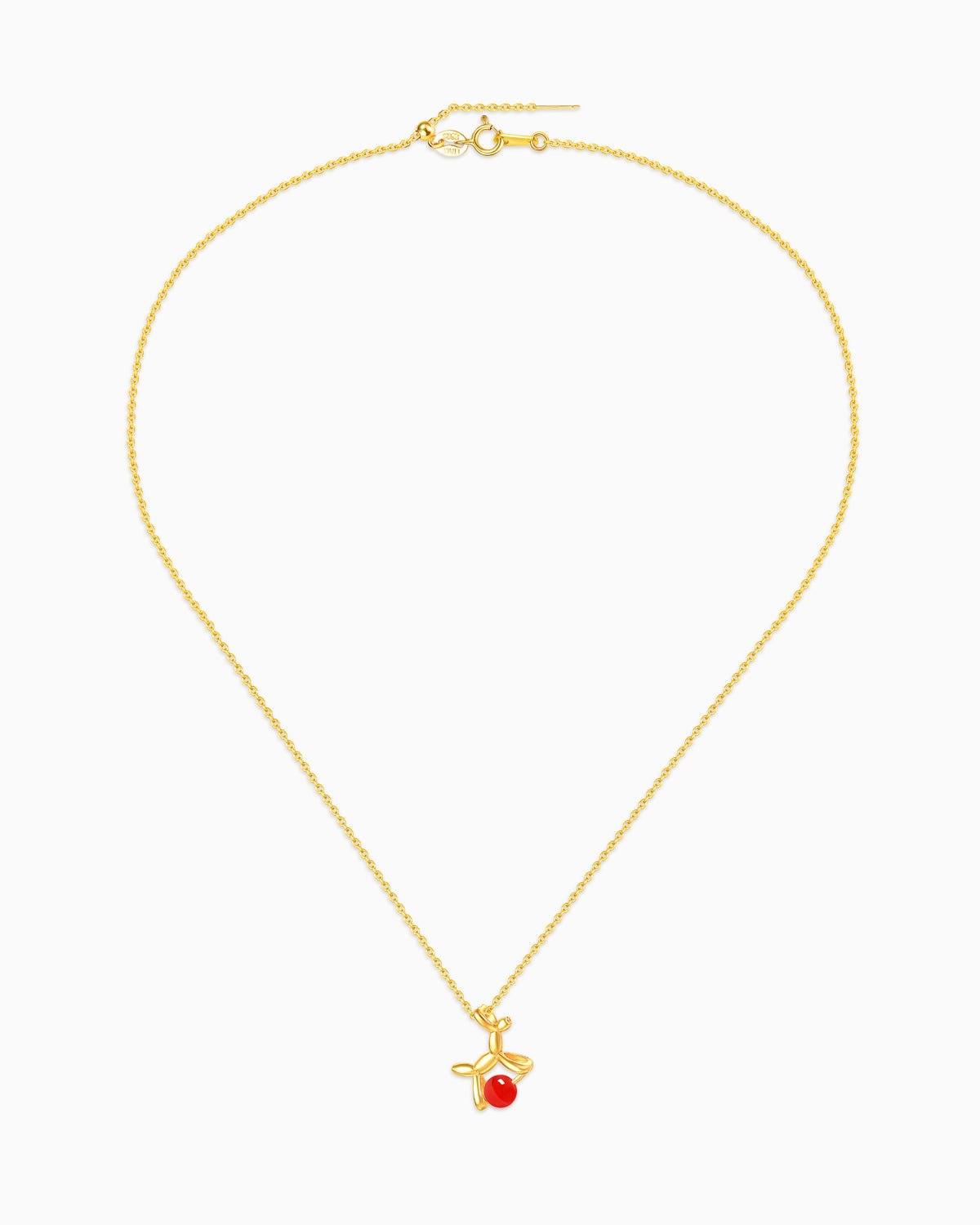 Red Agate Dog Pendant Necklace | July Birthstone