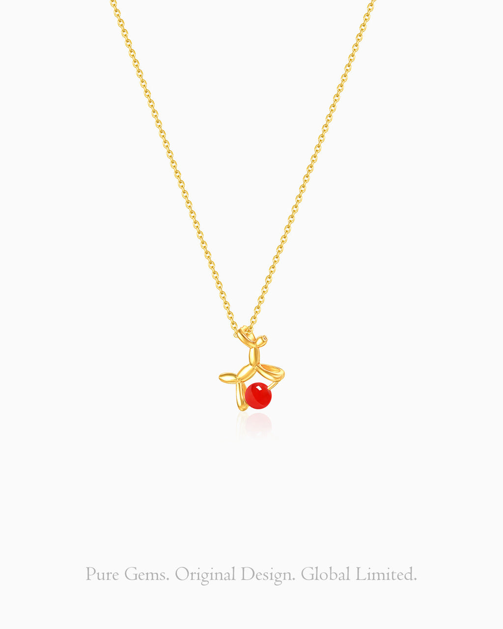 Red Agate Dog Pendant Necklace