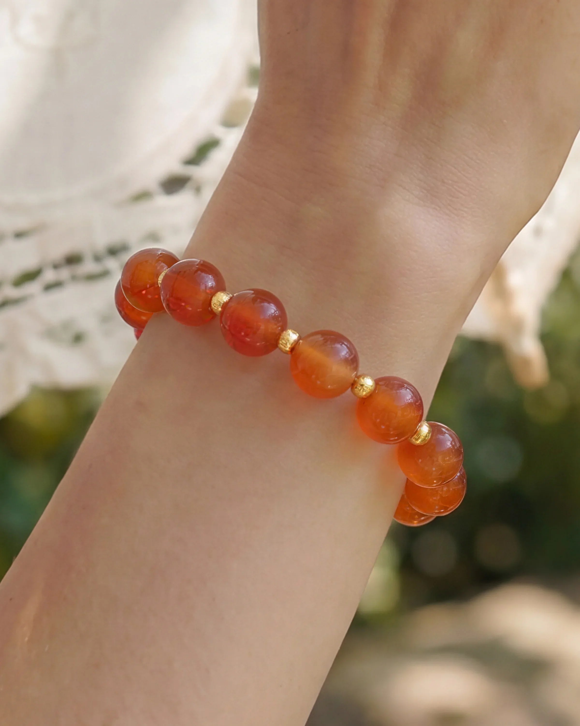 Orange Agate Gold Bracelet – Warmth & Creativity