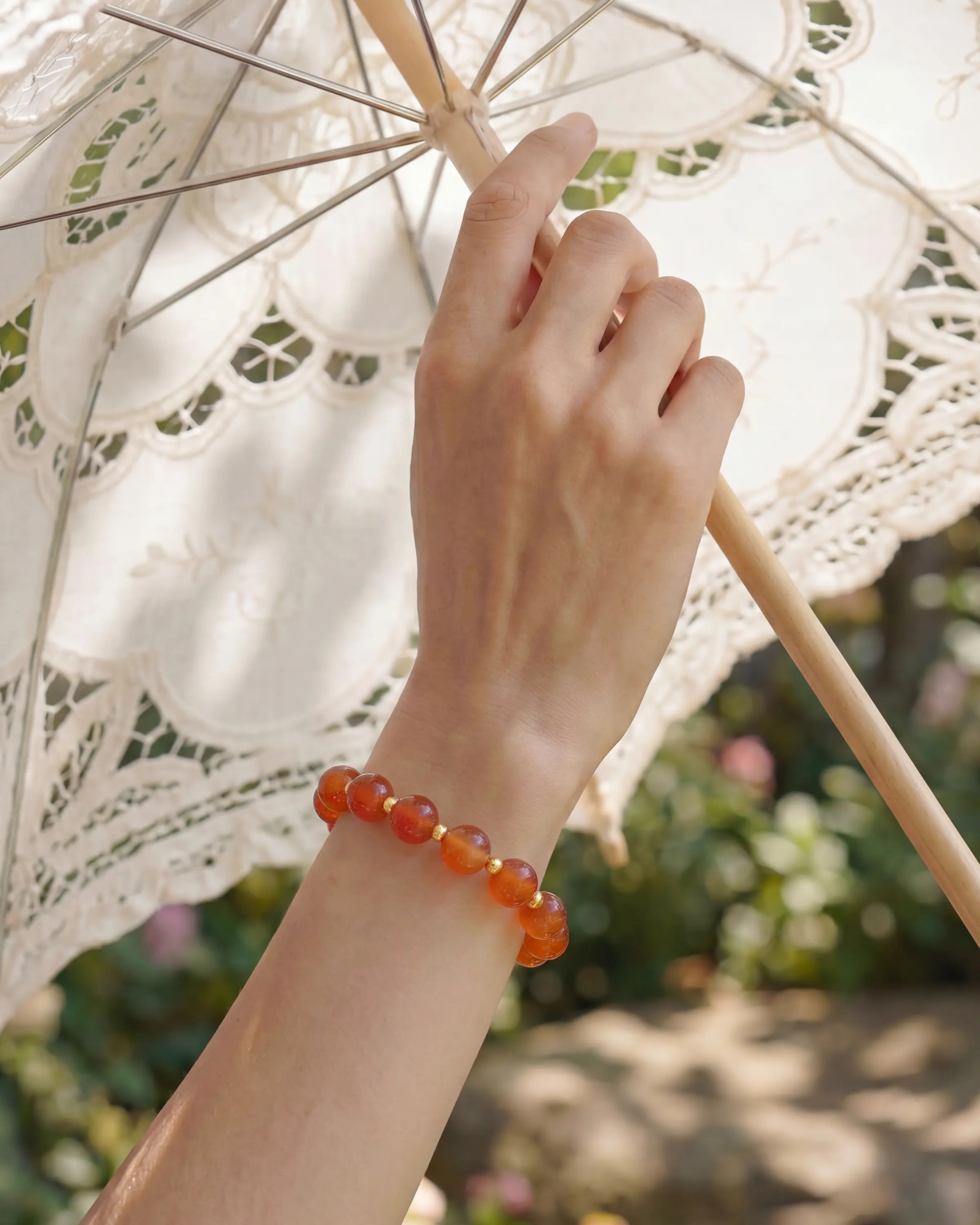 Orange Agate Gold Bracelet – Warmth & Creativity