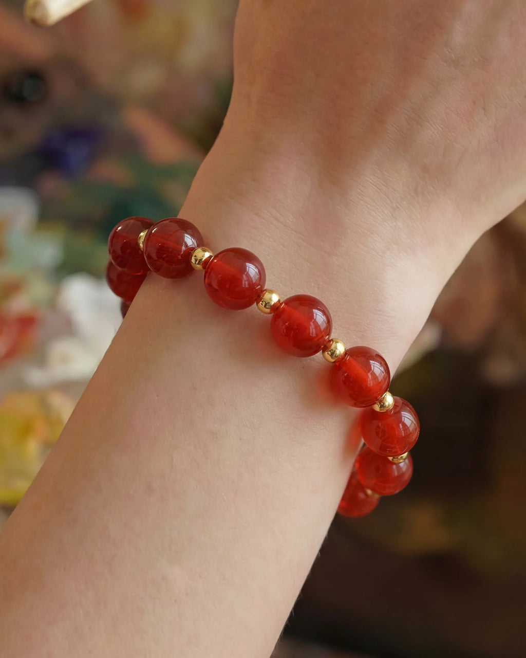 Red Agate Gold Bracelet – Passion & Courage