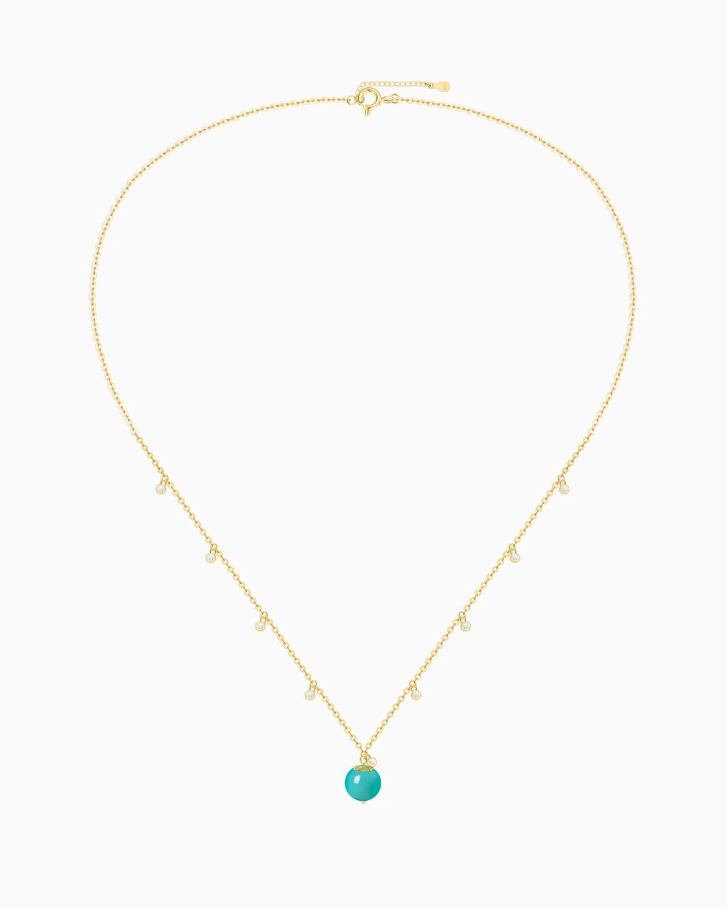 Turquoise Gold Orbit 10mm Necklace