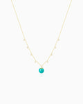 Turquoise Gold Orbit 10mm Necklace