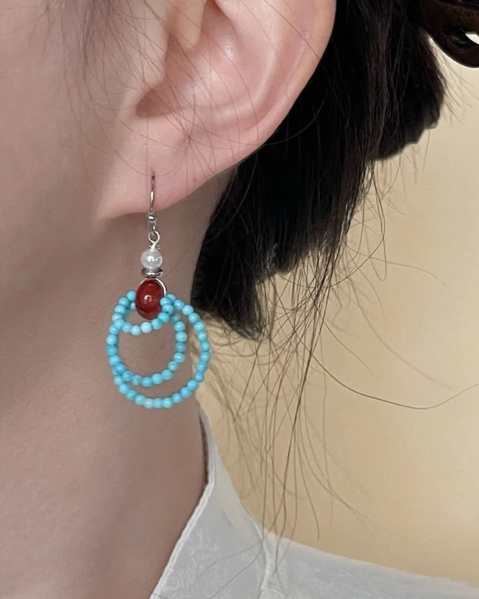 Turquoise Silver Earrings – Protection & Calm