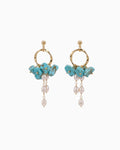 Turquoise Gemstone Chip Gold Earrings   [stone:Turquoise]