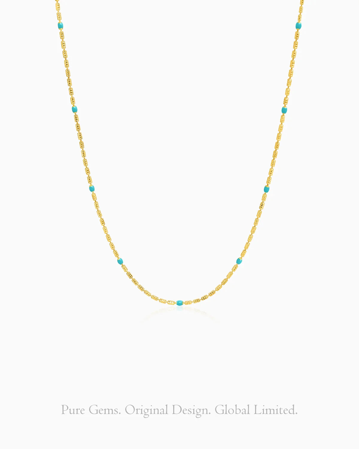 Turquoise Gold Chain Necklace – Calm & Balance