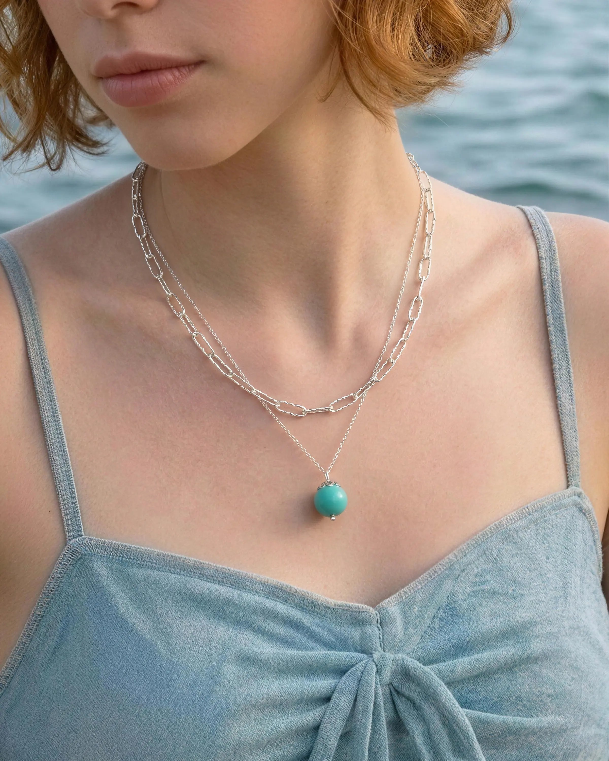 Turquoise Silver Necklace Set – Protection & Balance