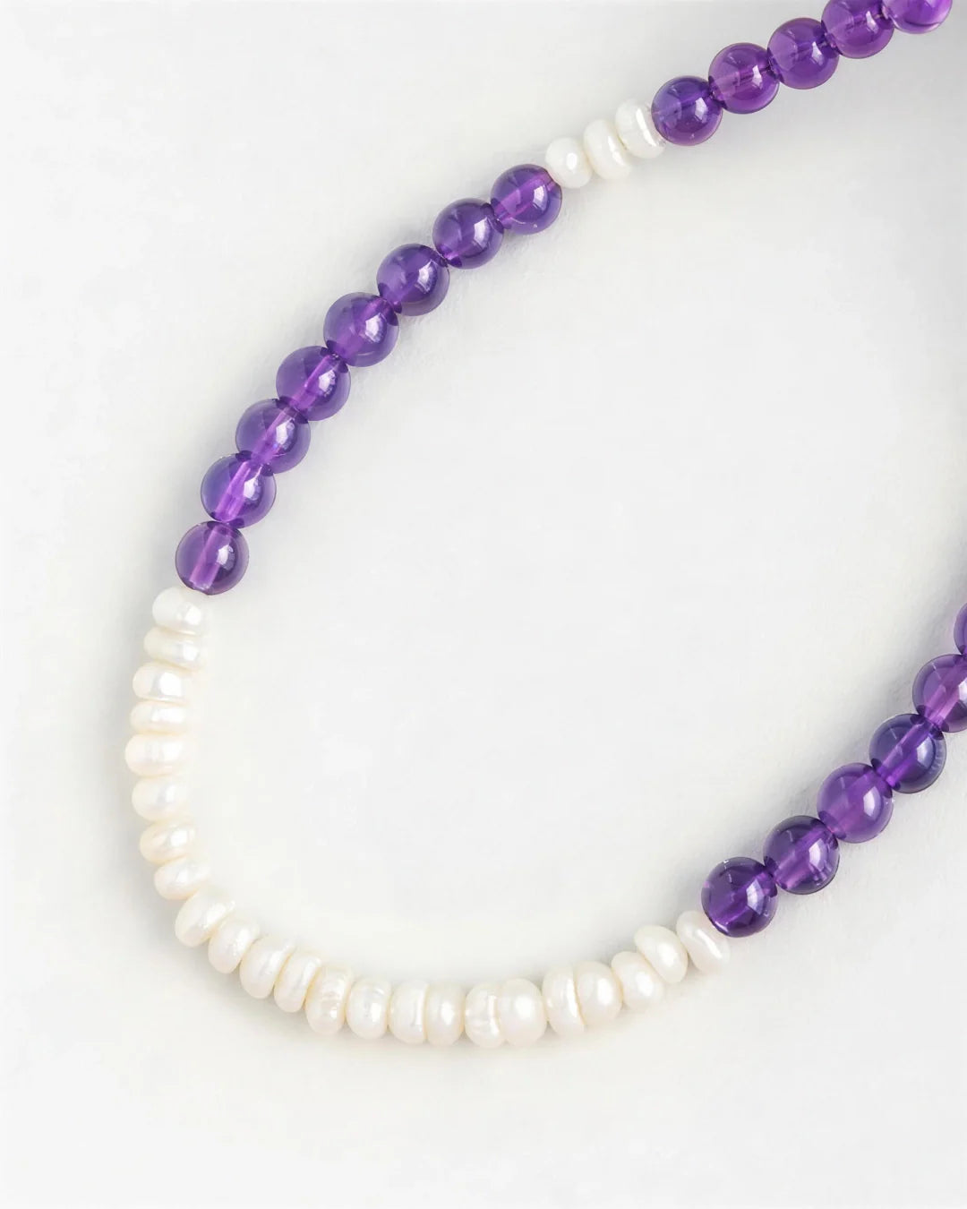 amethyst beaded necklace detail