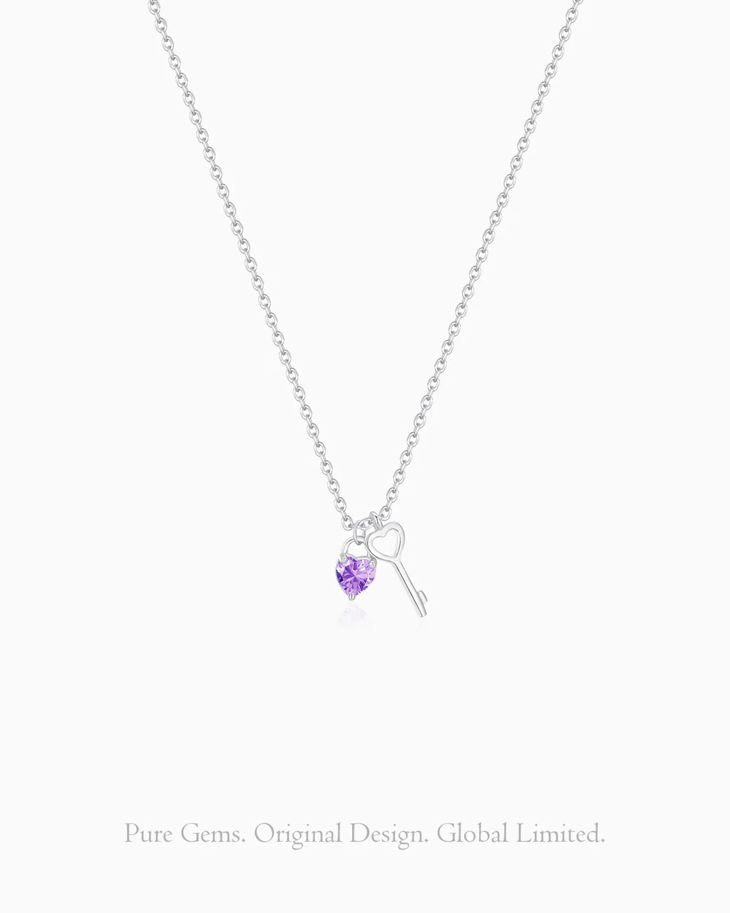 amethyst heart key necklace | HALO IN STYLE