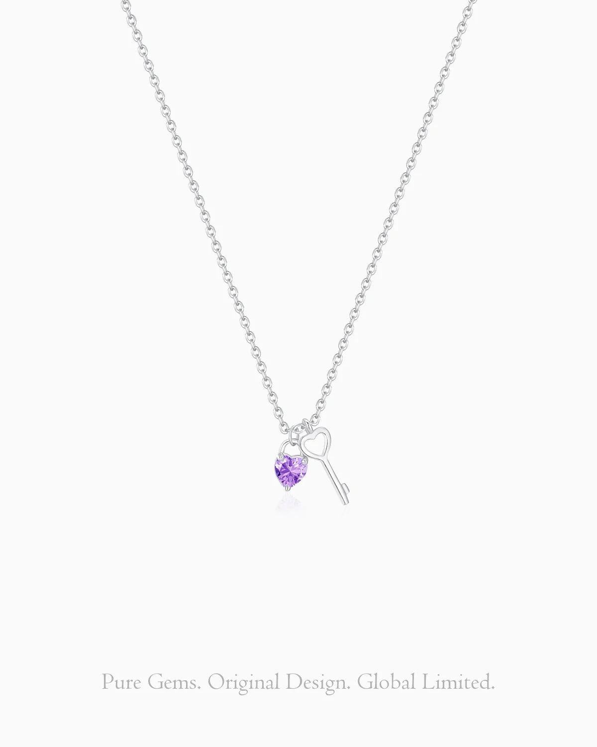 amethyst heart key necklace | HALO IN STYLE