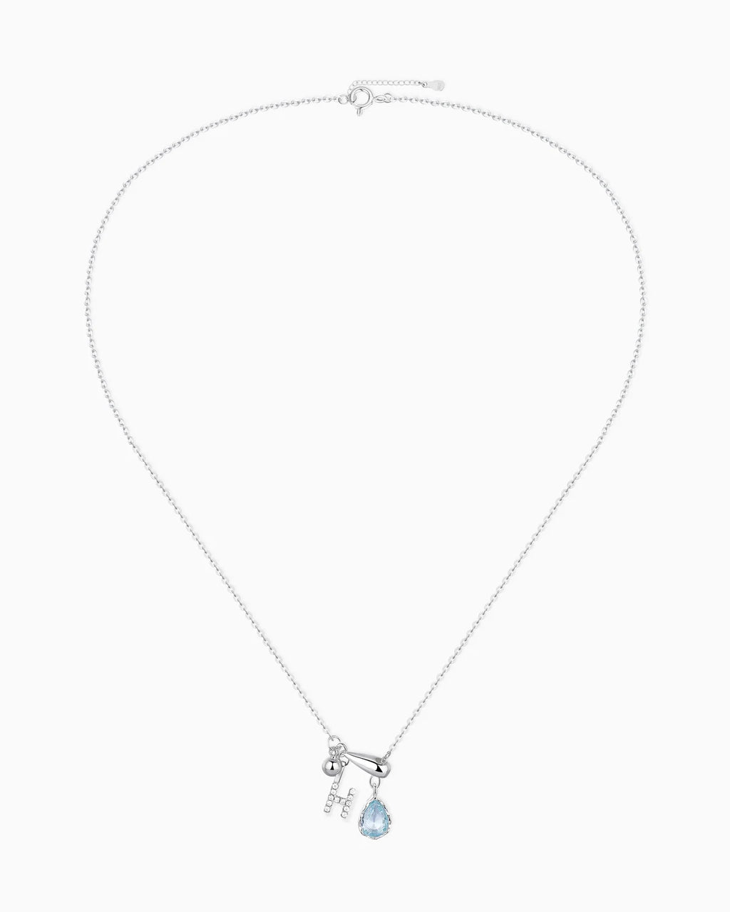 aquamarine pendant necklace with initial