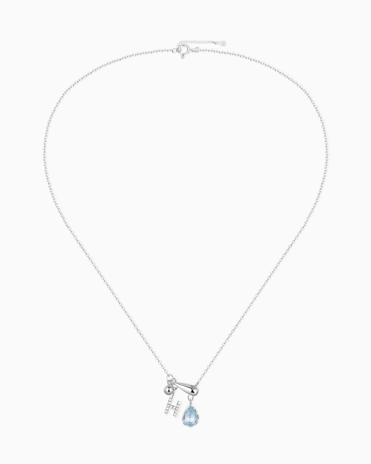 aquamarine pendant necklace with initial