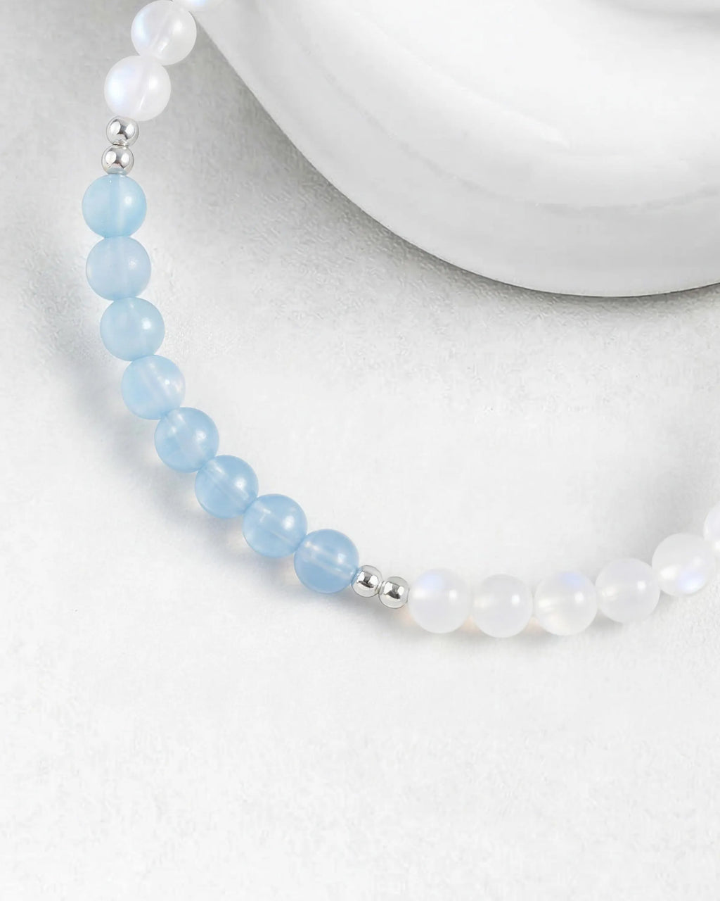 aquamarine beaded bracelet – march birthstone