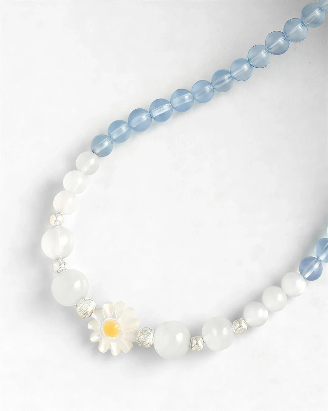 Aquamarine Moonstone 14K Gold Plated Beaded Necklace