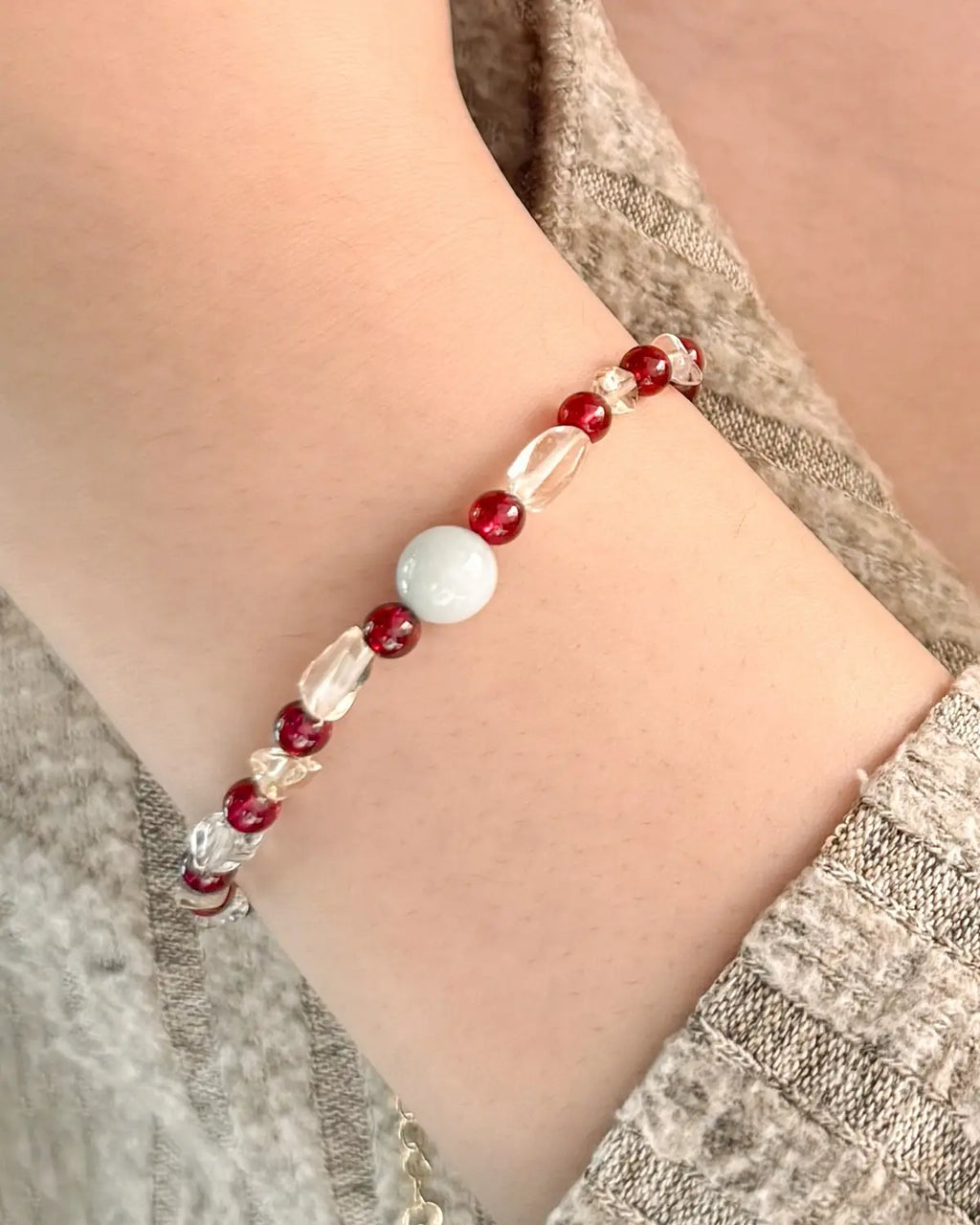 Garnet Citrine Jade Gold Bracelet – Abundance & Passion