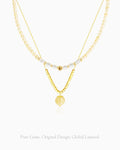 citrine cube beaded necklace set