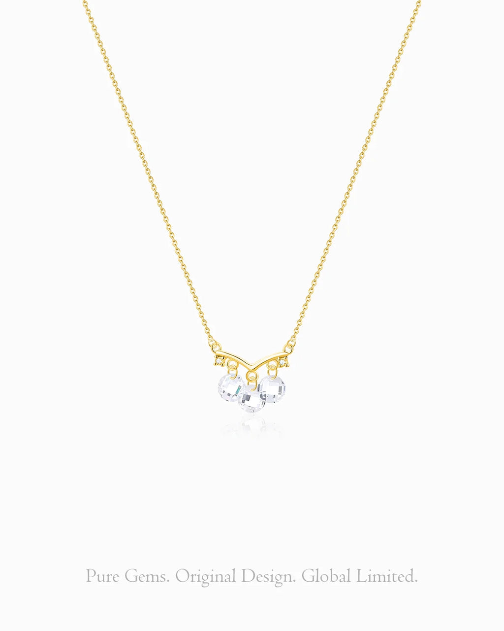 Clear Quartz Gold Pendant Pendant Necklace | HALO IN STYLE