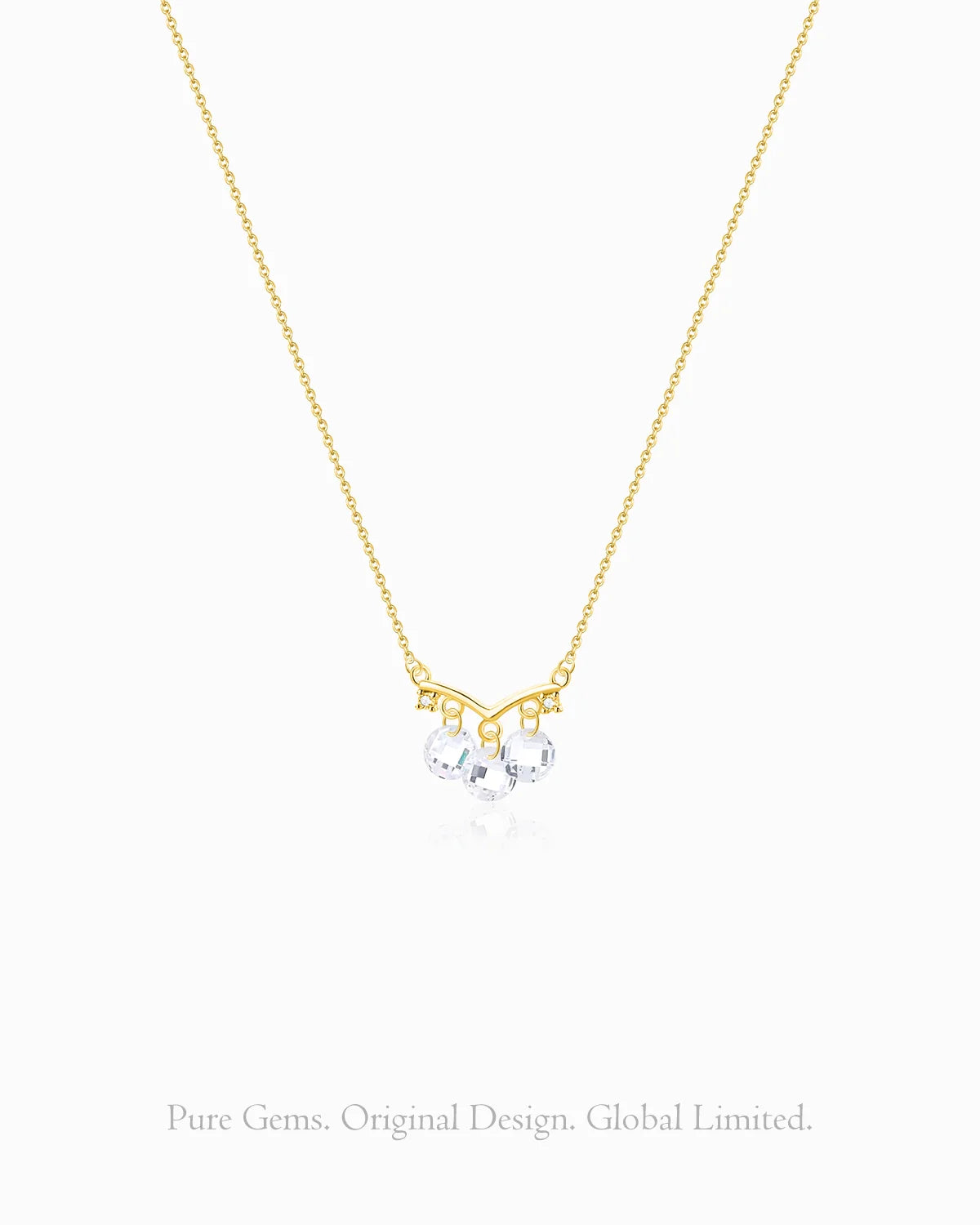 Clear Quartz Gold Pendant Pendant Necklace | HALO IN STYLE