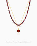 garnet pendant necklace set