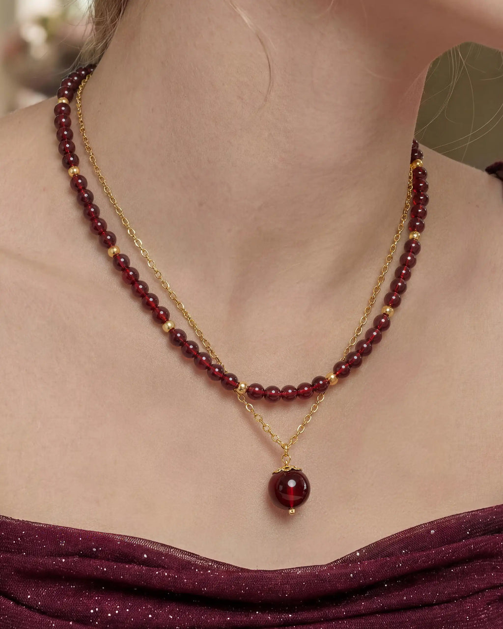 january birthstone garnet jewelry set
