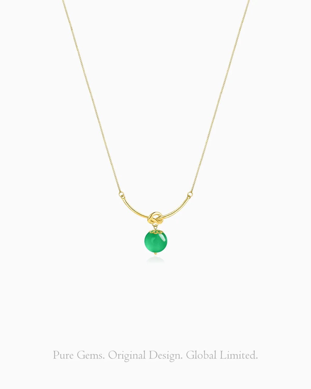 green agate twist pendant necklace