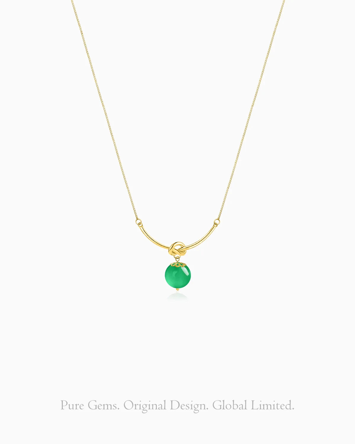 green agate twist pendant necklace
