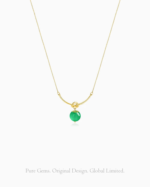 green agate twist pendant necklace