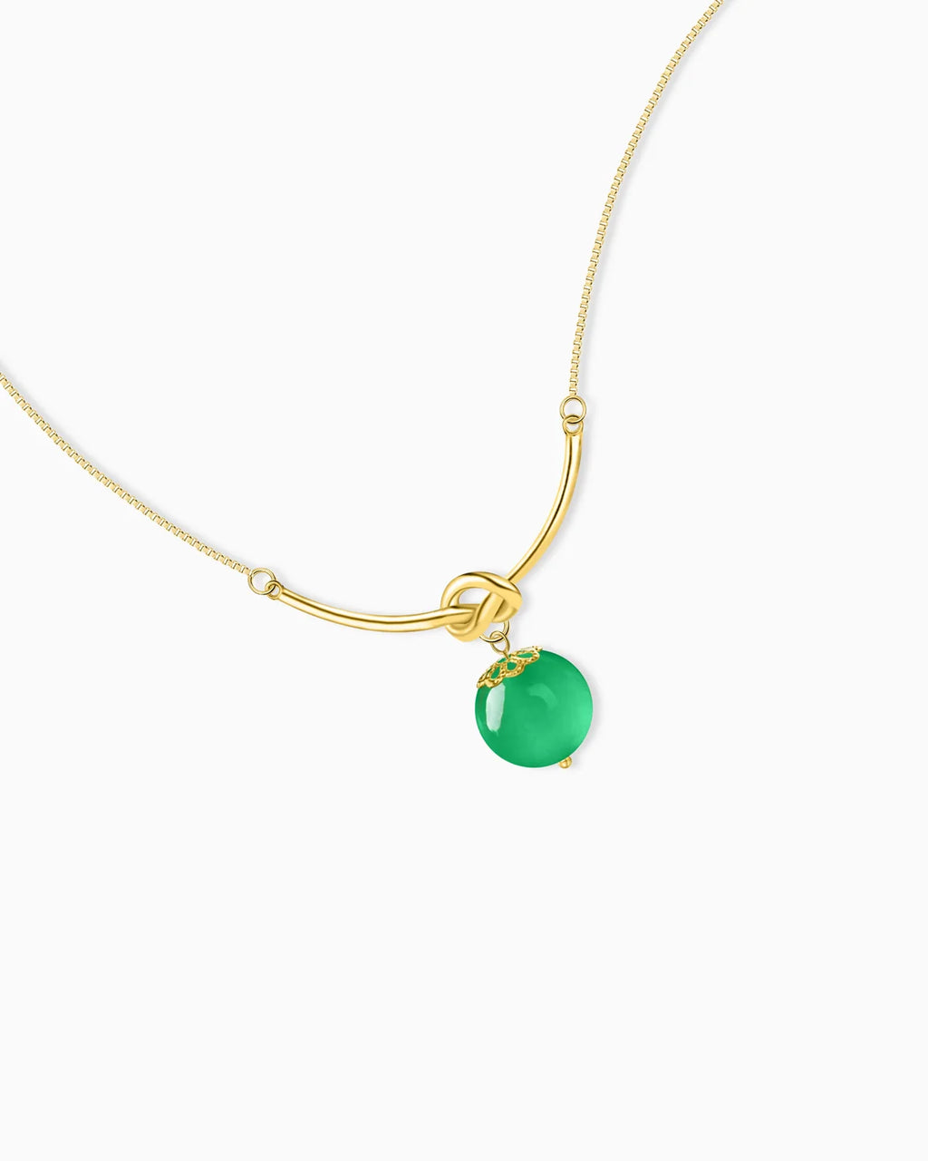 green agate pendant necklace detail
