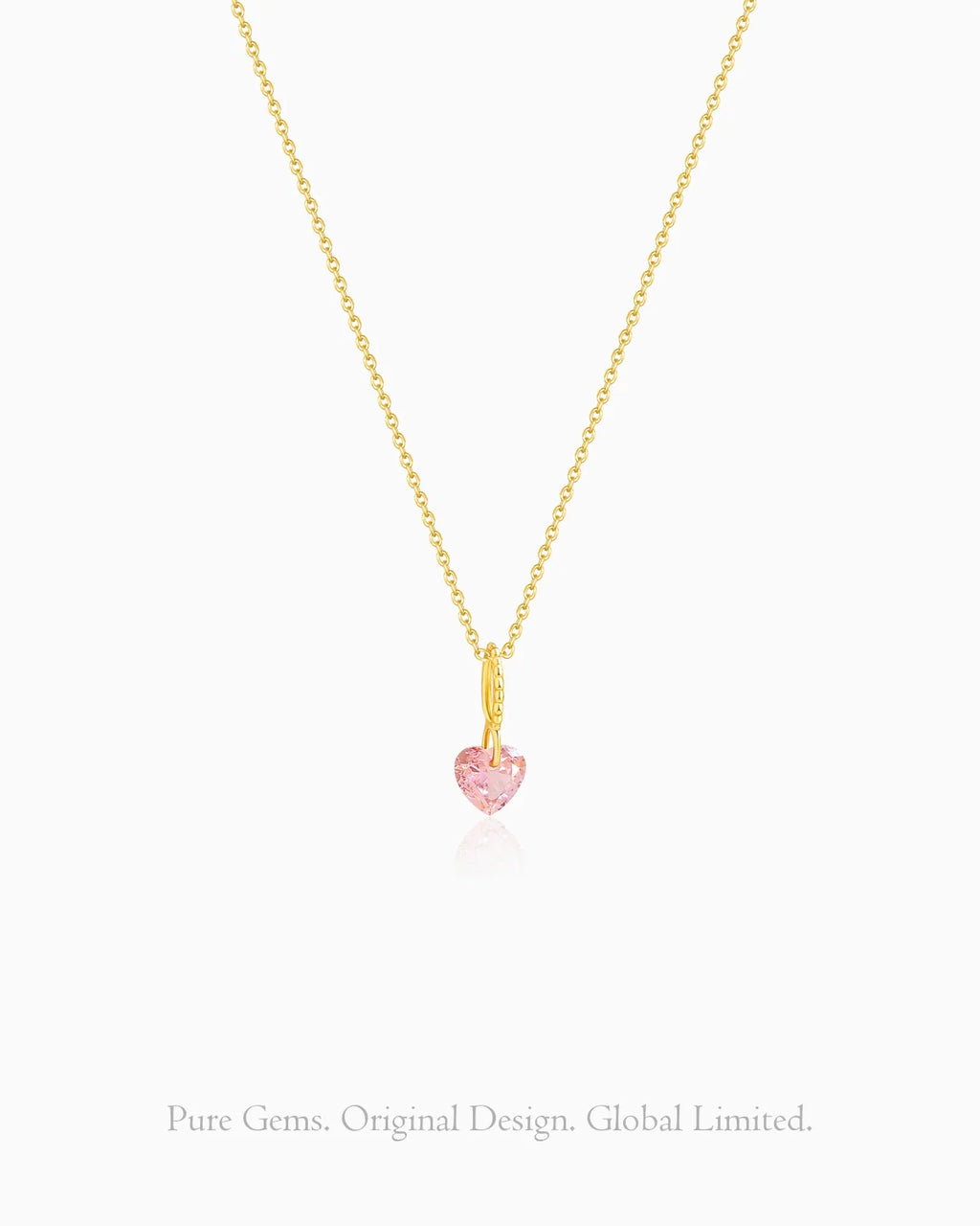 Pink Heart Gold Pendant Necklace – Love & Tenderness