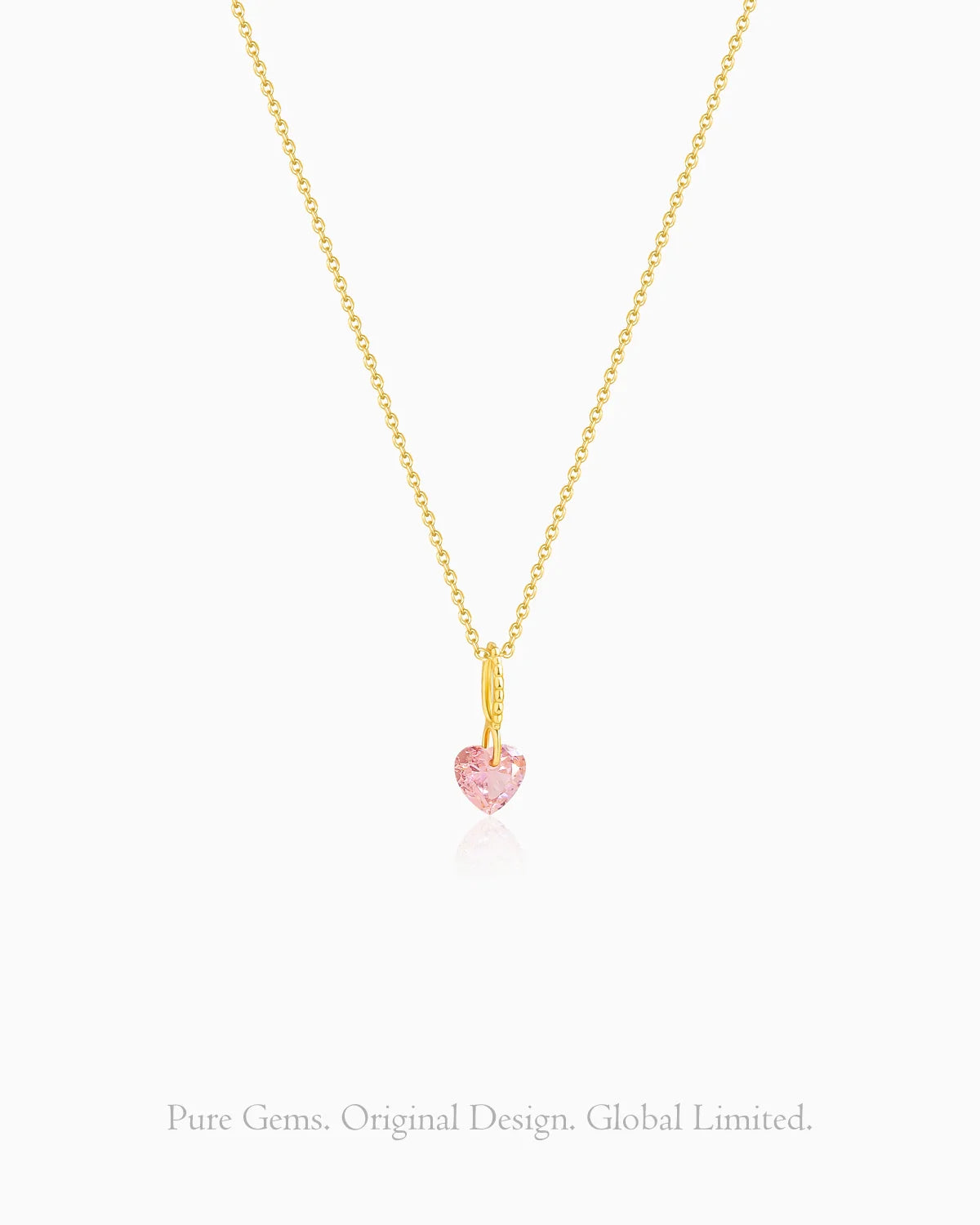 Pink Heart Gold Pendant Necklace – Love & Tenderness
