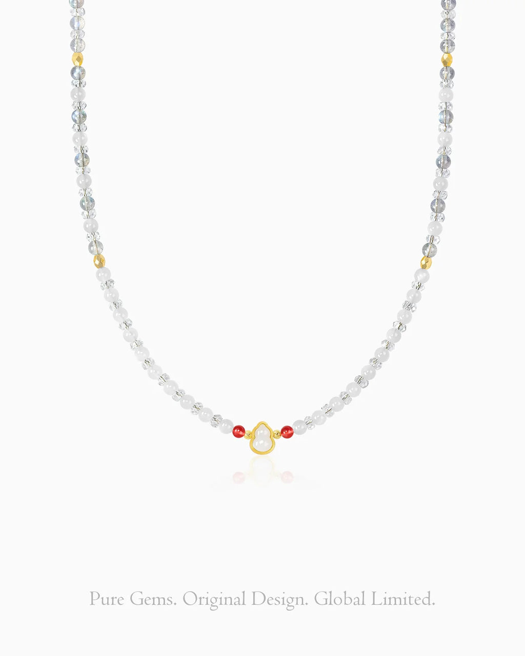 Moonstone Clear Quartz Gold Necklace & Bracelet Set – Purity & New Beginnings