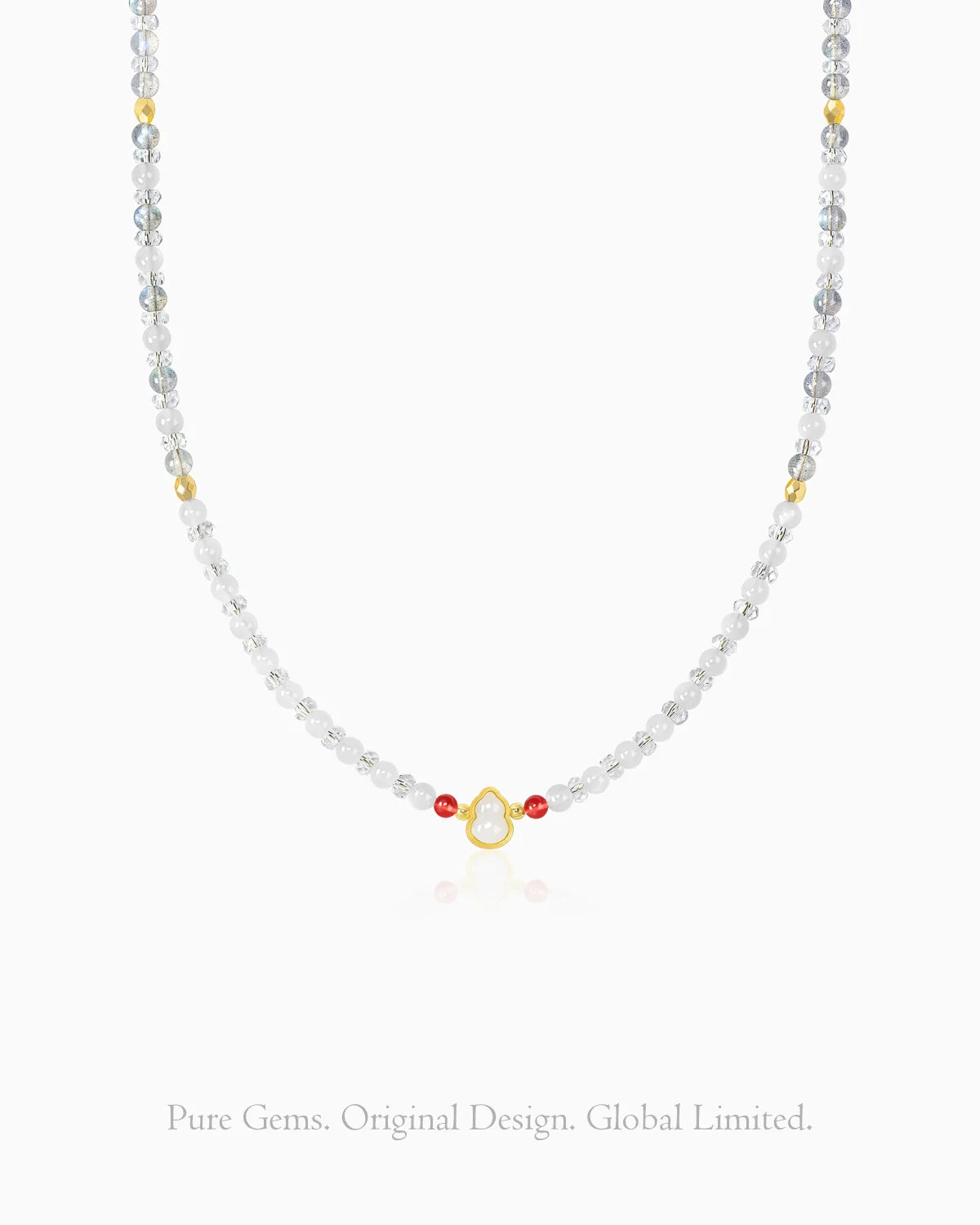 Moonstone Clear Quartz Gold Necklace & Bracelet Set – Purity & New Beginnings