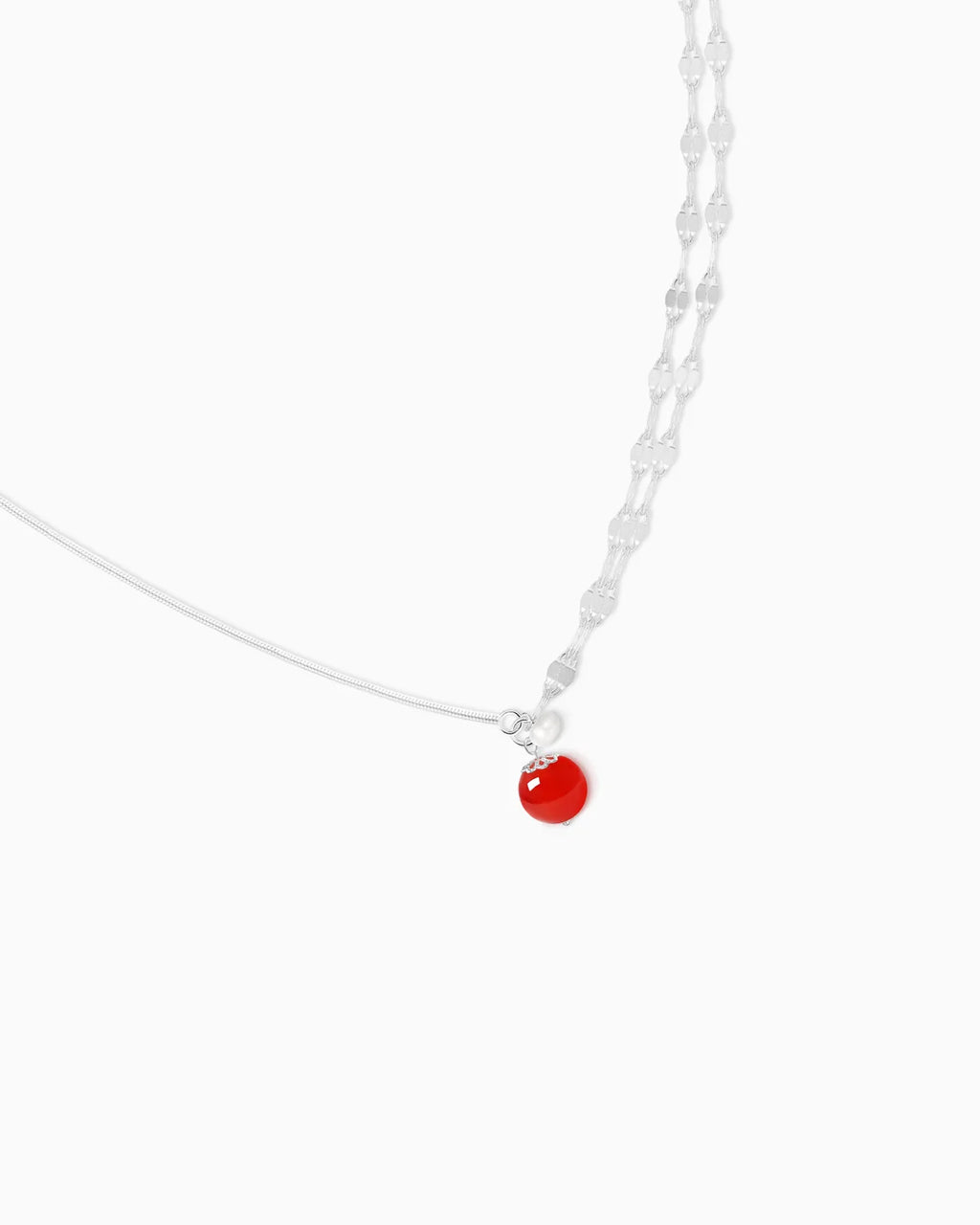 red agate pendant necklace detail