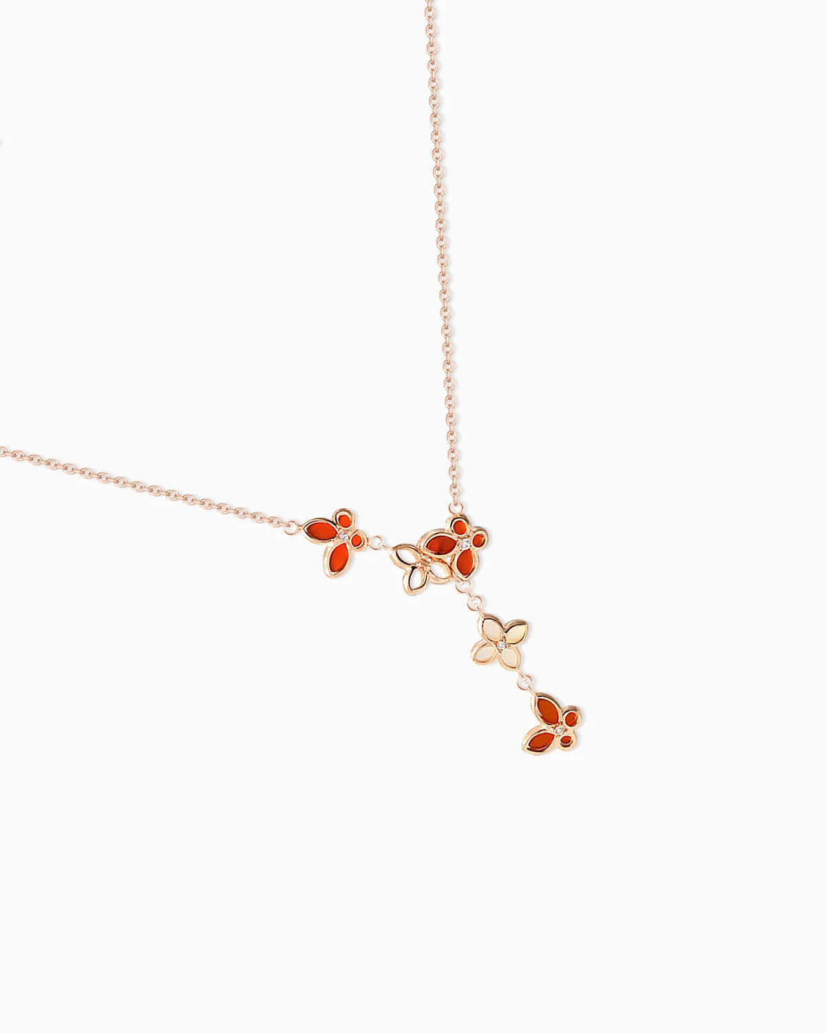 Red Agate Gold Plated Sterling Silver Necklace
