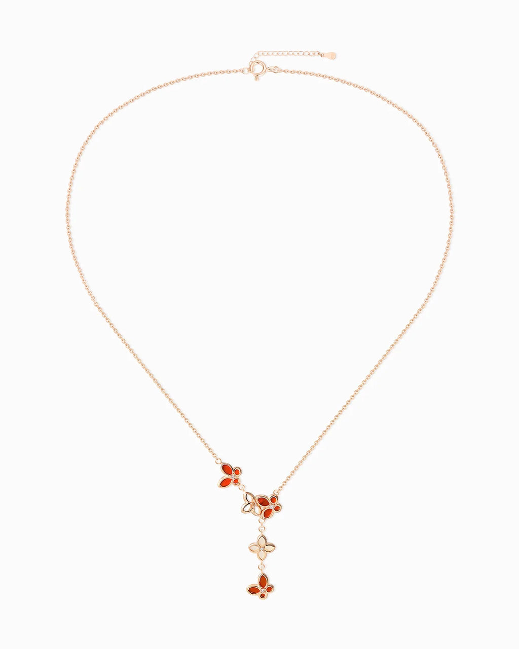 Red Agate Gold Plated Sterling Silver Necklace