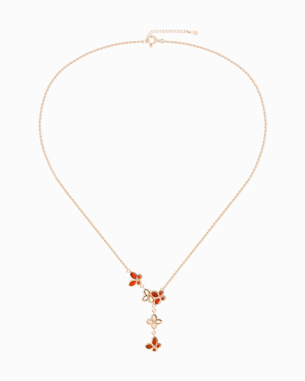 Red Agate Gold Plated Sterling Silver Necklace