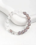 Clear Quartz Smoky Quartz Star Beaded Bracelet – Clarity & Elegance