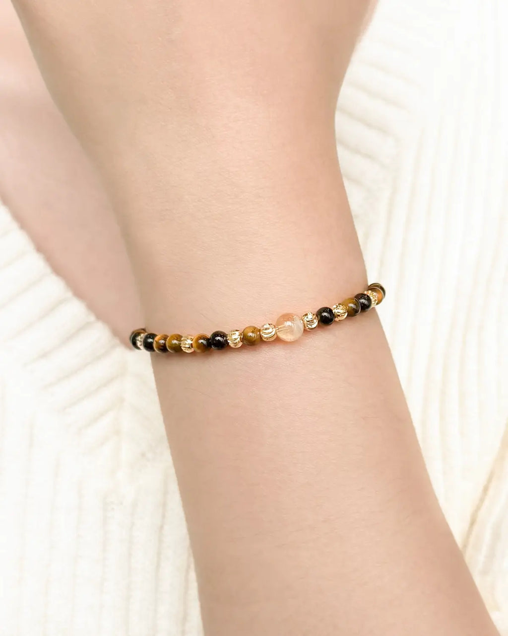 Tiger's Eye Citrine Gold Necklace & Bracelet Set – Strength & Courage