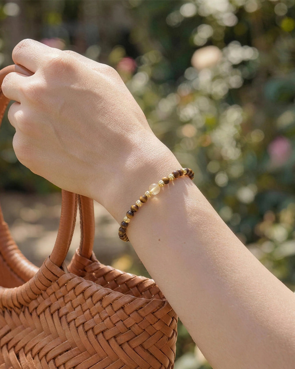 Tiger's Eye Citrine Gold Bracelet – Protection & Power