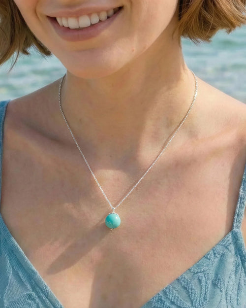 10mm Turquoise Pendant Necklace