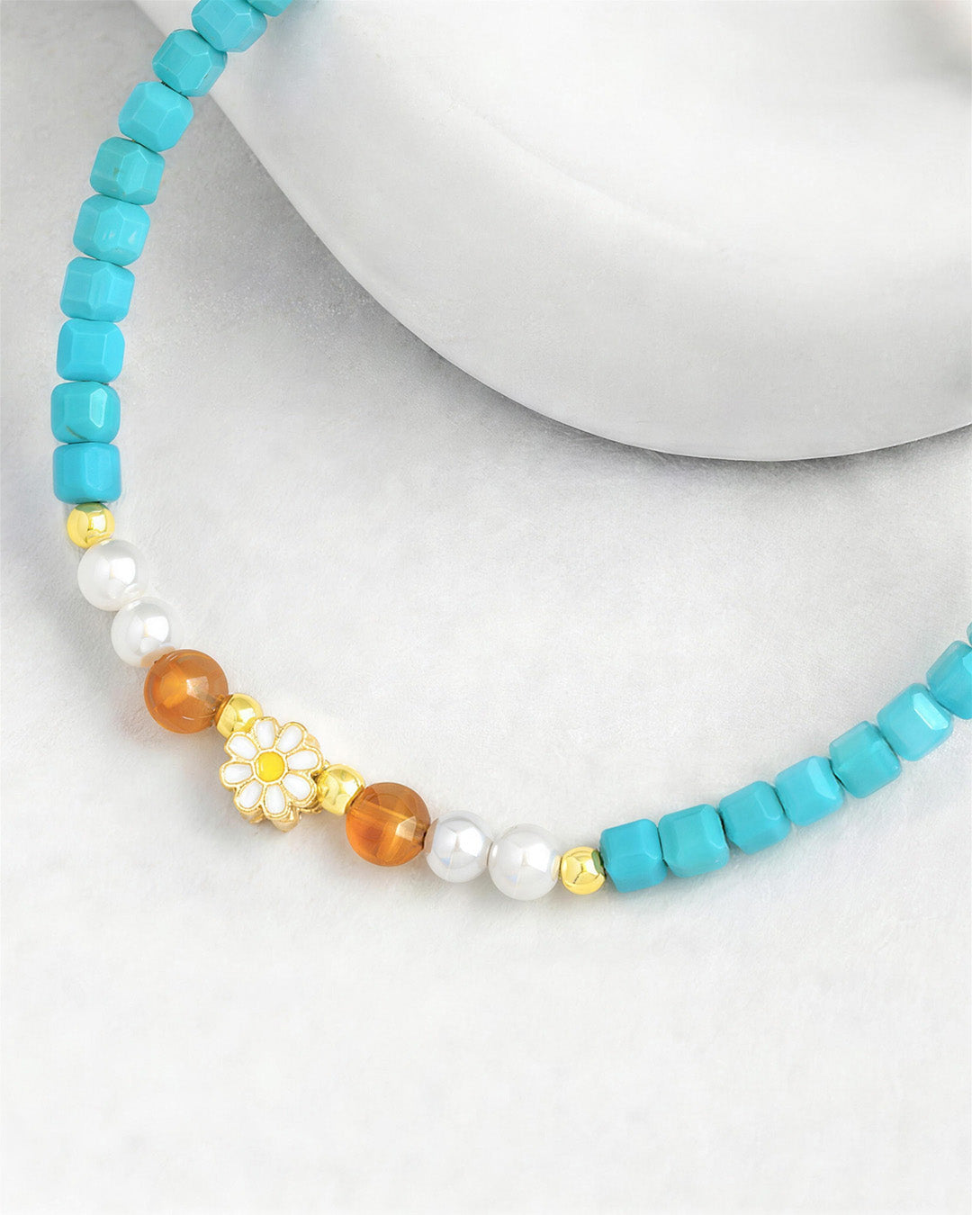 Turquoise Pearl Gold Plated Sterling Silver Bracelet