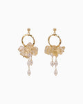 yellow citrine Gemstone Chip Gold Earrings [stone:Citrine]